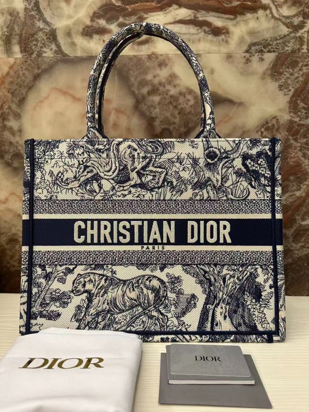 Dior Blue Toile de Jouy Book Tote Bag